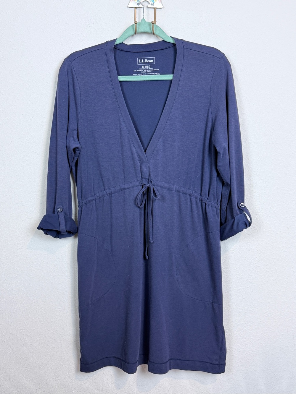 L.L. Bean Navy Blue Convertible Sleeves Swim Coverup M